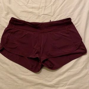 Lululemon Speed Shorts Low Rise Dark Purple size 8